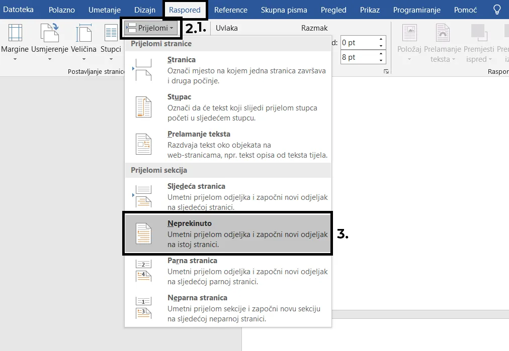 Word numeriranje od treće 1
